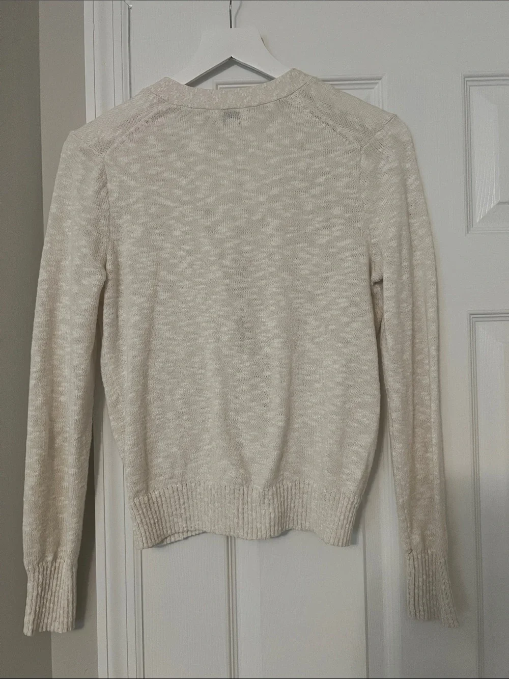 J. Crew Cream V-Neck Button Cardigan